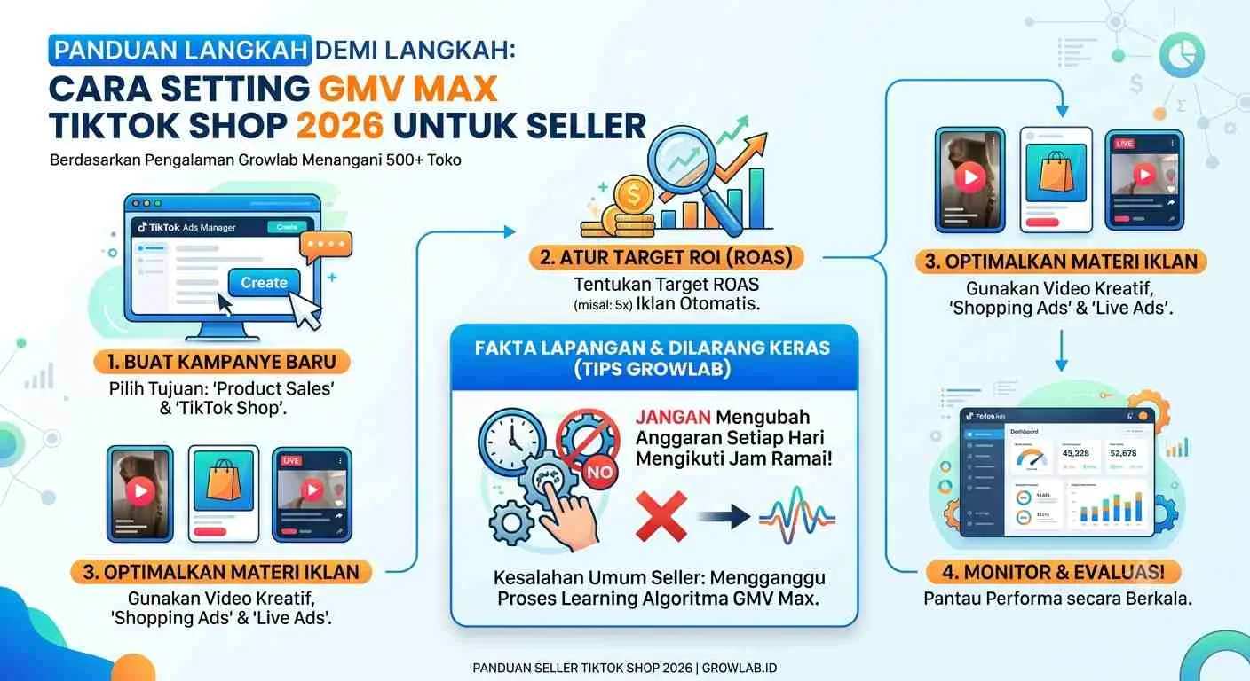Cara Setting GMV Max TikTok Shop 2026 Agar Tidak Boncos
