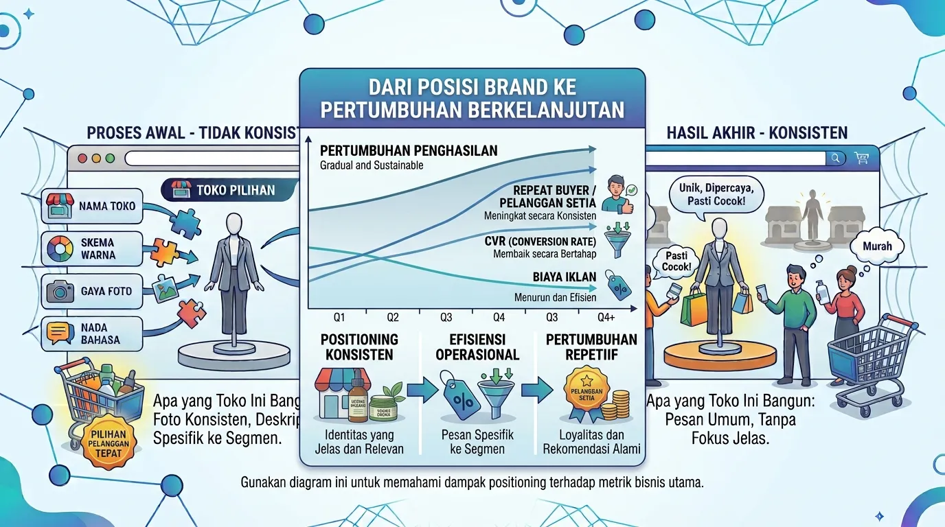Dari Positioning ke Pertumbuhan: Kapan Brand Positioning Mulai Berdampak ke Omzet - Strategi Brand Positioning Seller Online 2026 | Growlab