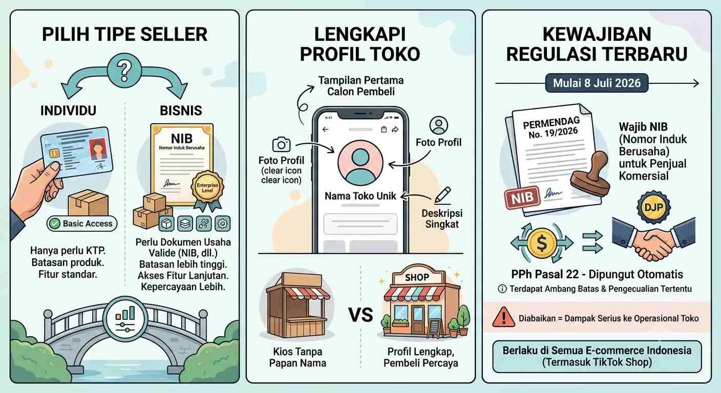 Langkah Pertama: Setup Toko TikTok Shop yang Benar - Panduan Lengkap Cara Jualan di TikTok Shop 2026