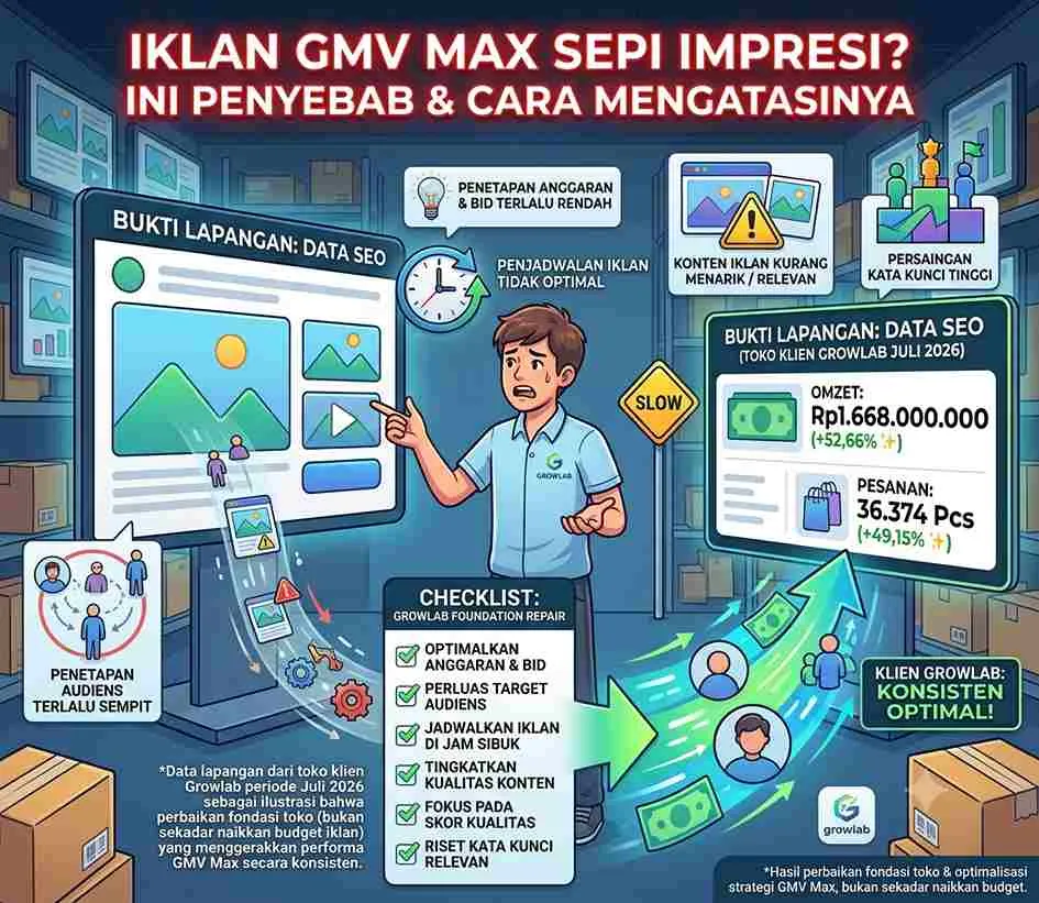 Iklan GMV Max Sepi Impresi? Penyebab & Solusinya