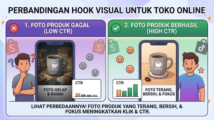 Hook untuk Toko Online: Dari Thumbnail Produk sampai Caption Shopee - Hook Konten 3 Detik untuk Seller Shopee & TikTok Shop