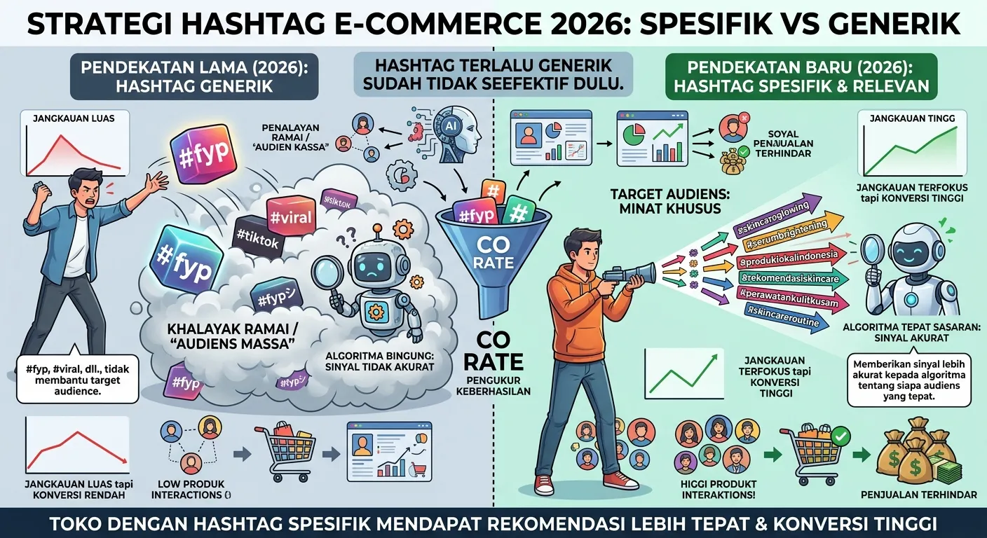 5. Informasi Video: Caption, Hashtag, dan Suara - Algoritma TikTok Shop 2026: Cara Kerja & Dampak ke Penjualan