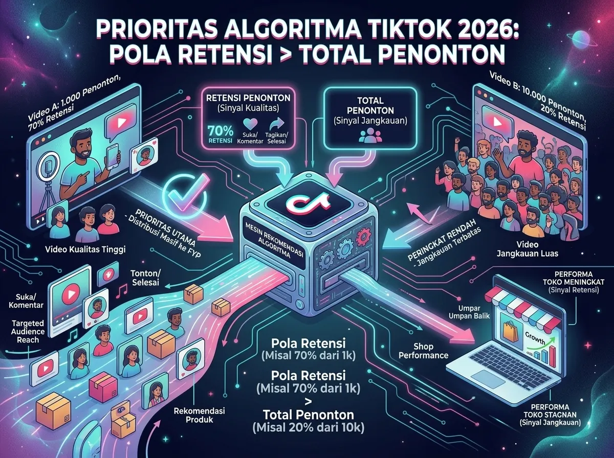 1. Watch Time dan Completion Rate Video - Algoritma TikTok Shop 2026: Cara Kerja & Dampak ke Penjualan