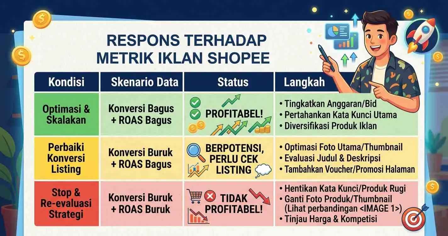 Cara Membaca dan Merespons Metrik Iklan Shopee - Cara Optimasi Toko Shopee yang Sepi 2026