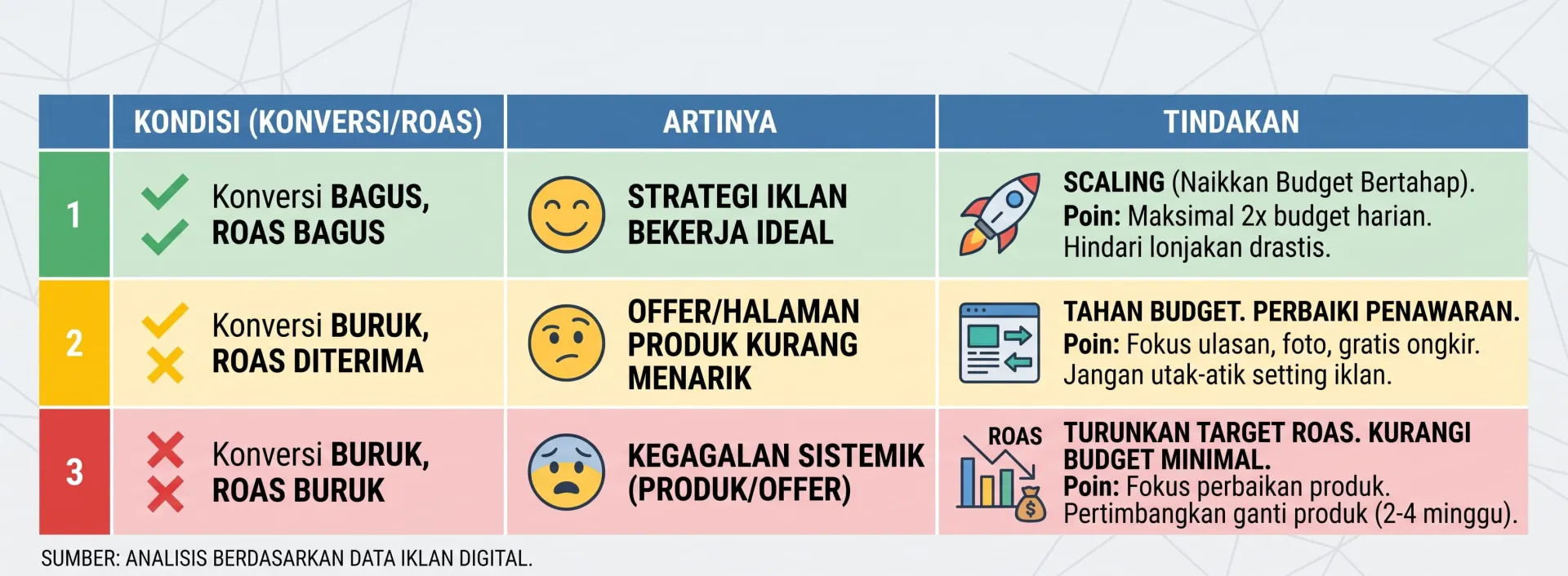 Tiga Skenario Hasil Iklan dan Cara Mengatasinya - Cara Pasang Iklan Instagram Efektif 2026 | Meta Ads