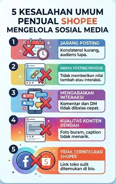 5 Kesalahan Seller Shopee dalam Mengelola Sosial Media - Strategi Sosial Media Seller Shopee 2026